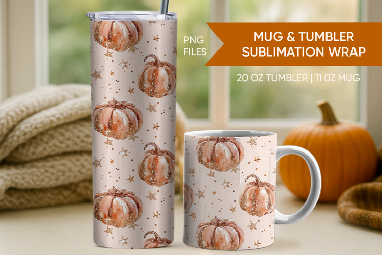 Thanksgiving Pumpkin Wrap, Pumpkin tumbler wrap, Fall mug