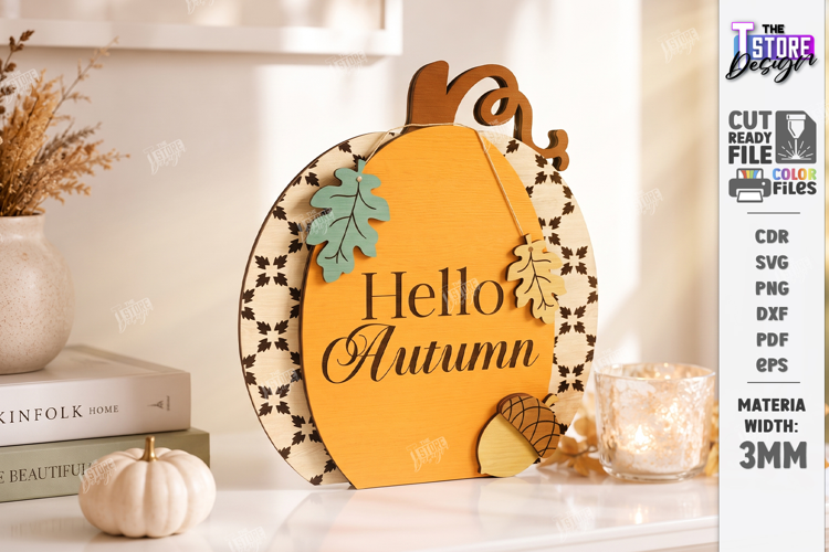 Fall Pumpkin Wooden Décor Laser Cut | Autumn Decor | Fall