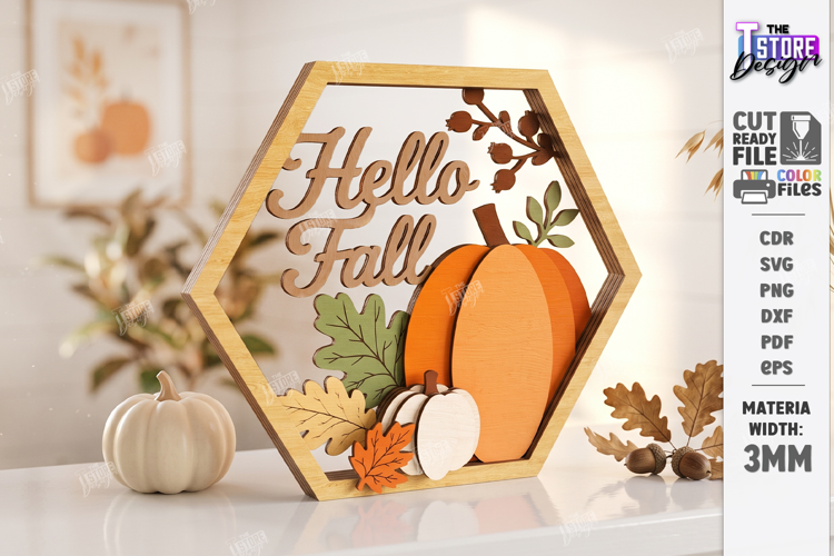 Fall Pumpkin Wooden Décor Laser Cut | Autumn Decor | Fall