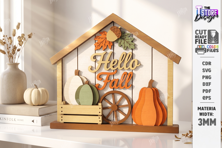 Fall Pumpkin Wooden Décor Laser Cut | Autumn Decor | Fall