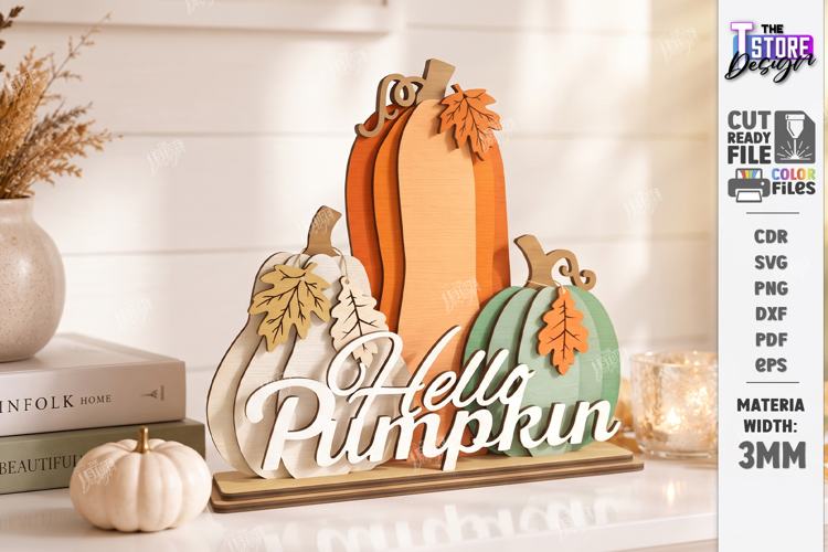 Fall Pumpkin Wooden Décor Laser Cut | Autumn Decor | Fall