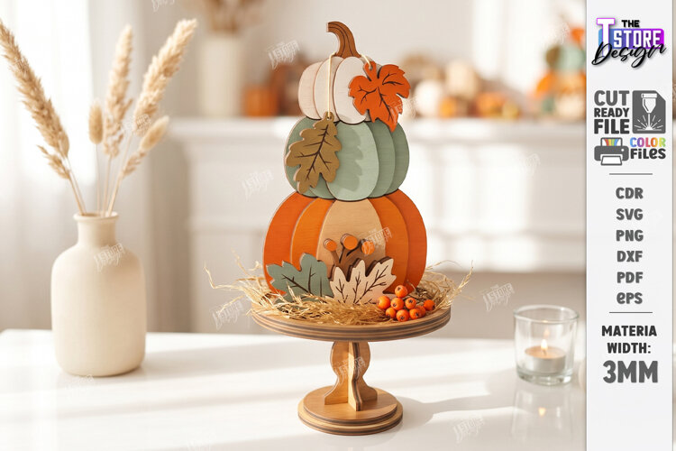 Fall Pumpkin Wooden Décor Laser Cut | Autumn Decor | Fall example image 1