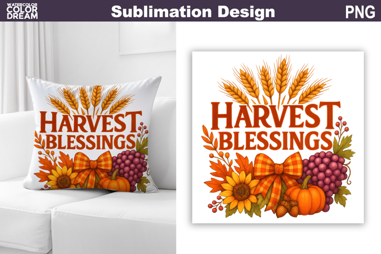 Fall Sublimation Design | Thanksgiving Pillow
