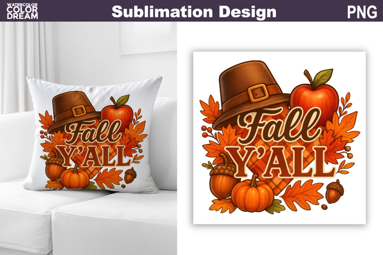 Fall Sublimation Design | Thanksgiving Pillow