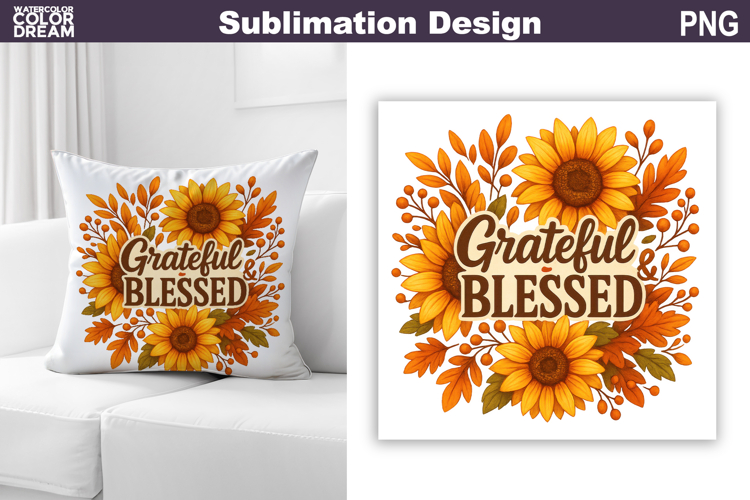 Fall Sublimation Design | Thanksgiving Pillow