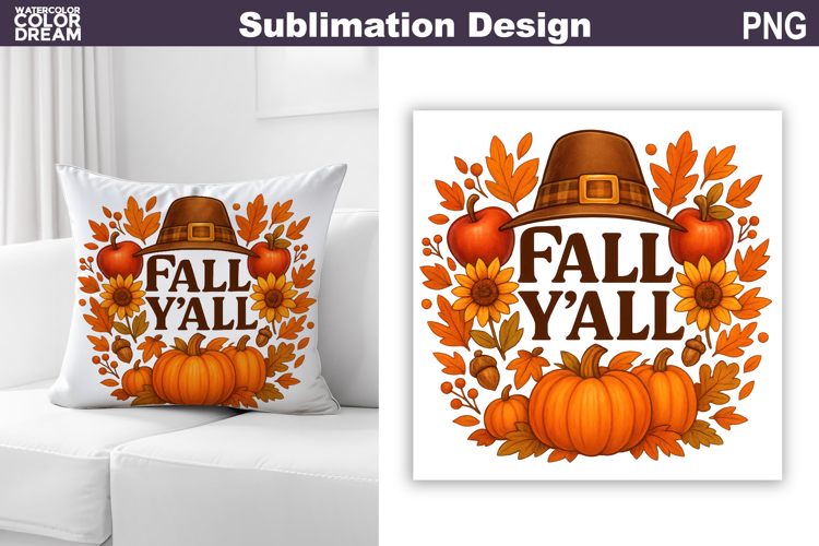Fall Sublimation Design | Thanksgiving Pillow