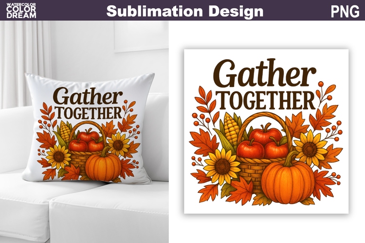Fall Sublimation Design | Thanksgiving Pillow