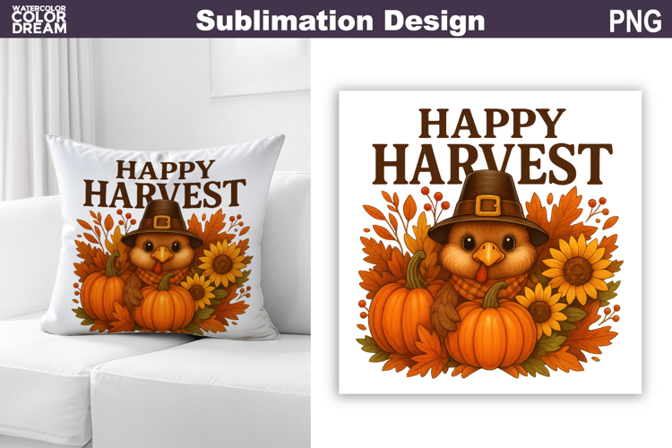 Fall Sublimation Design | Thanksgiving Pillow
