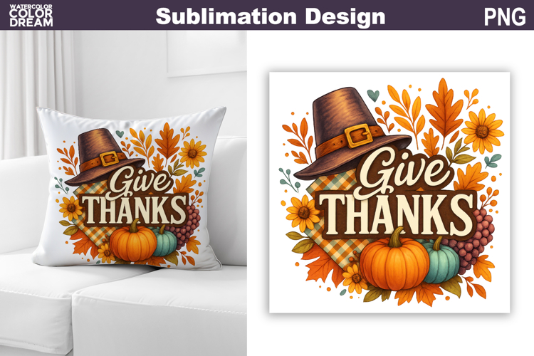 Fall Sublimation Design | Thanksgiving Pillow