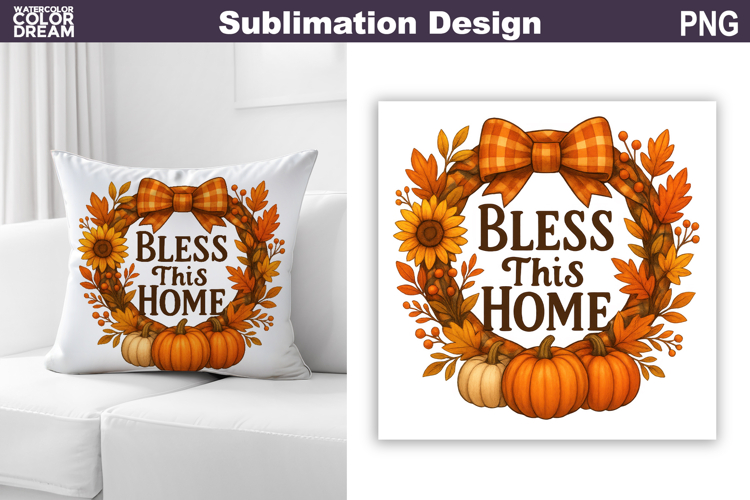 Fall Sublimation Design | Thanksgiving Pillow