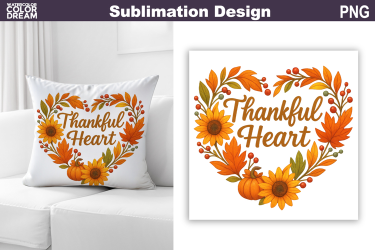 Fall Sublimation Design | Thanksgiving Pillow