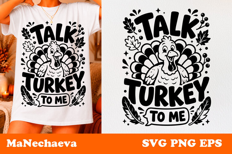 Fall Thanksgiving Quote SVG | Talk Turkey To Me example image 1