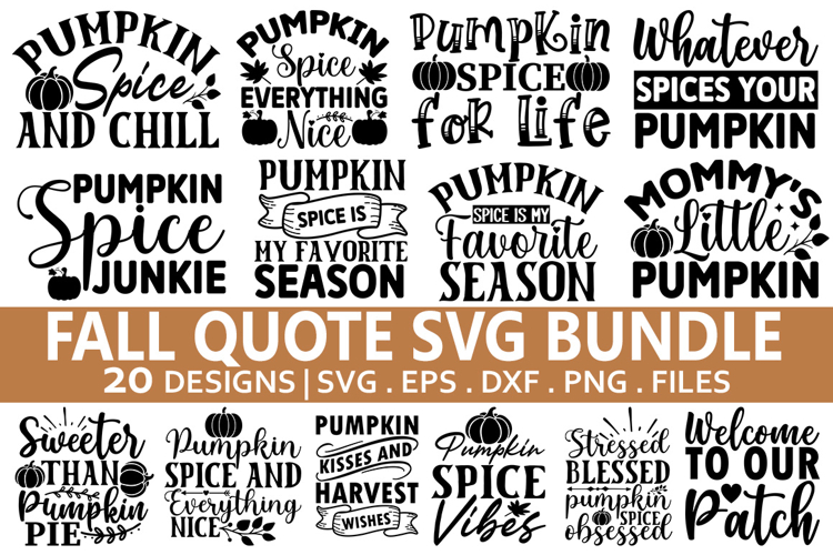 Fall Quotes SVG Bundle - Fall T-shirt Design