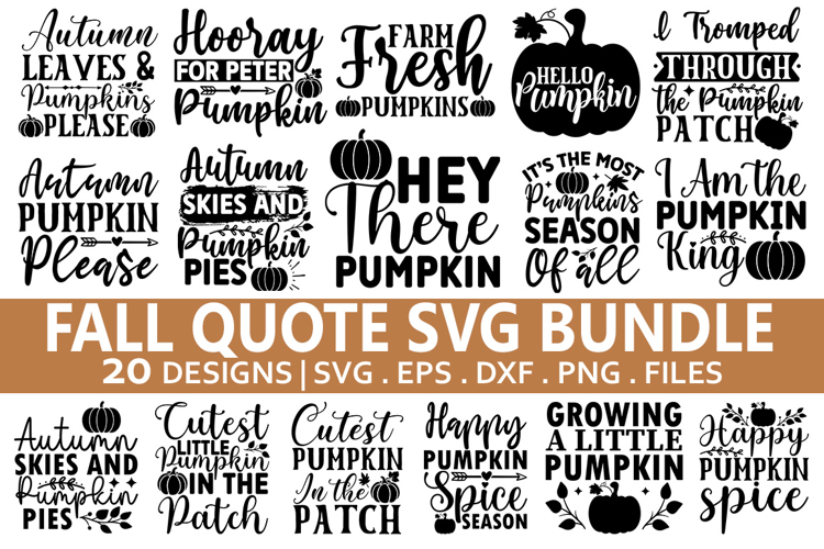 Fall Quotes SVG Bundle - Fall T-shirt Design