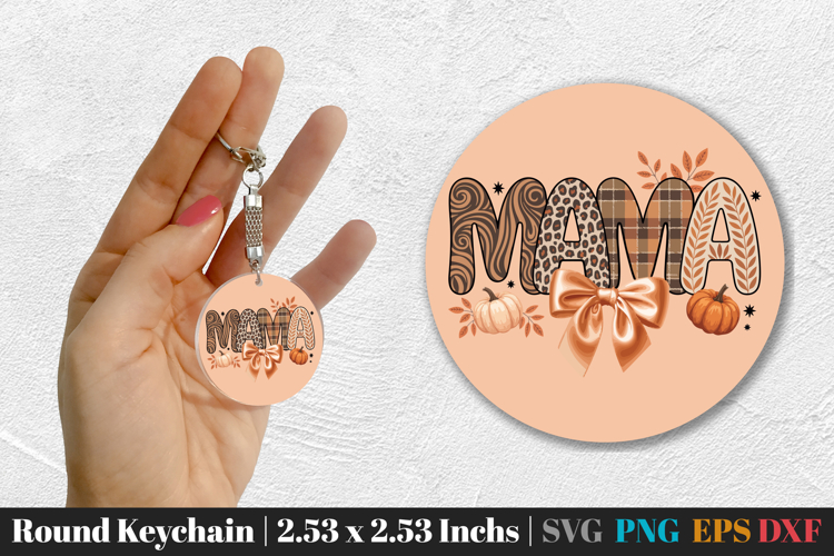 Fall Round Keychain SVG PNG