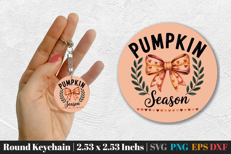 Fall Round Keychain SVG PNG