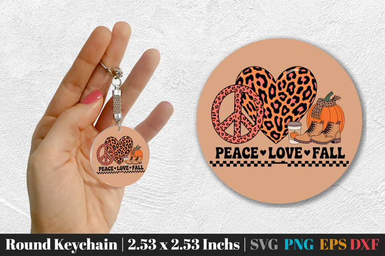 Fall Round Keychain SVG PNG