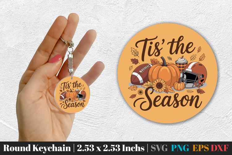 Fall Round Keychain SVG PNG