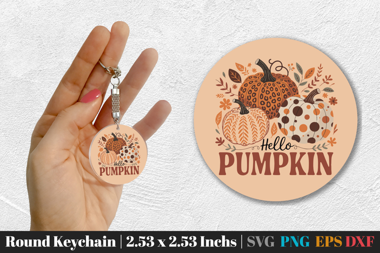 Fall Round Keychain SVG PNG