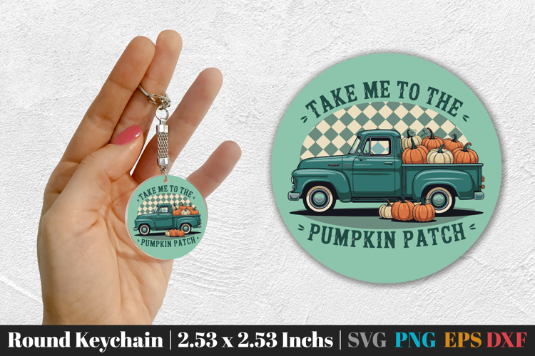 Fall Round Keychain SVG PNG