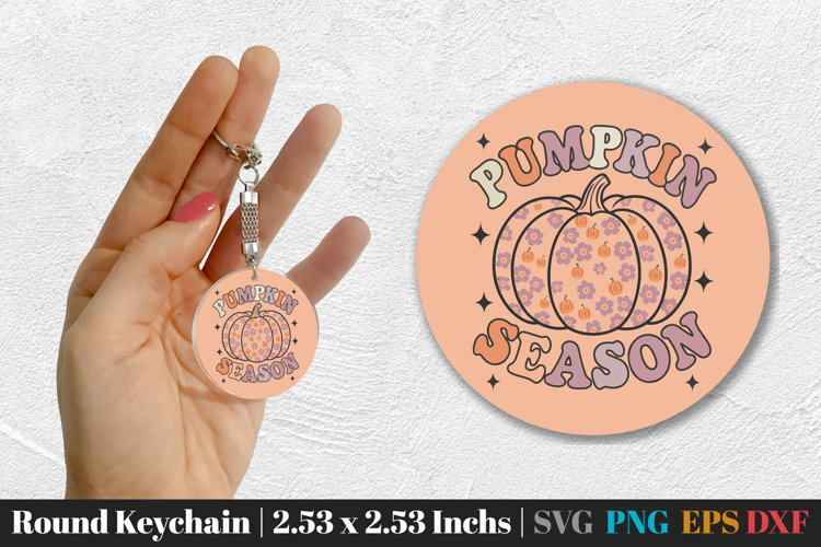 Fall Round Keychain SVG PNG