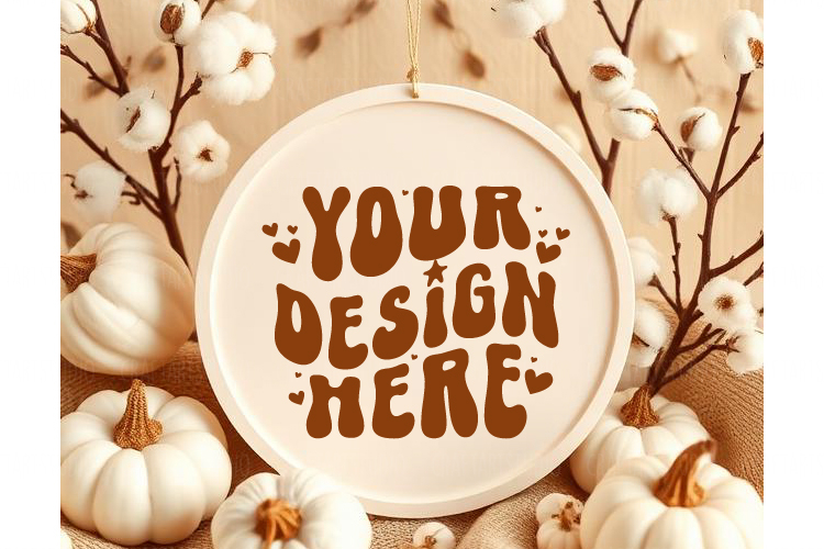 Fall Round Sign Mockup - Autumn Sign Mockup JPG PNG