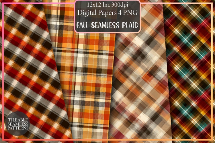 Fall Seamless Plaid Patterns | Cozy Autumn Tartan Check