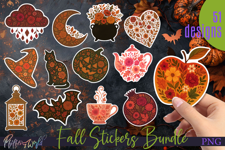 Fall Stickers Bundle | Spooky and Cosy Autumn Clipart