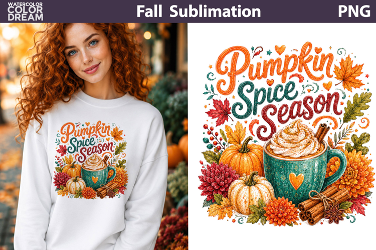 Pumpkin Spice Season | Fall Coffee Sublimation PNG