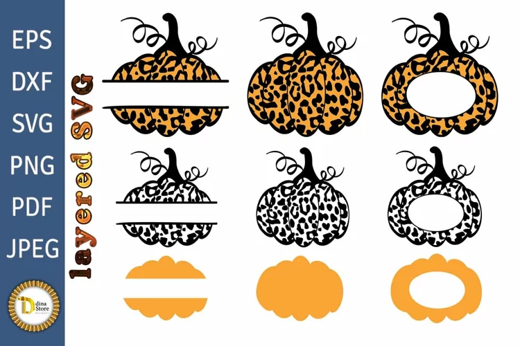 Leopard Print Pumpkins | 3 Monogram Pumpkin SVG
