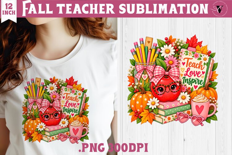 Fall Teacher sublimation | Autumn Teacher Classroom design example image 1