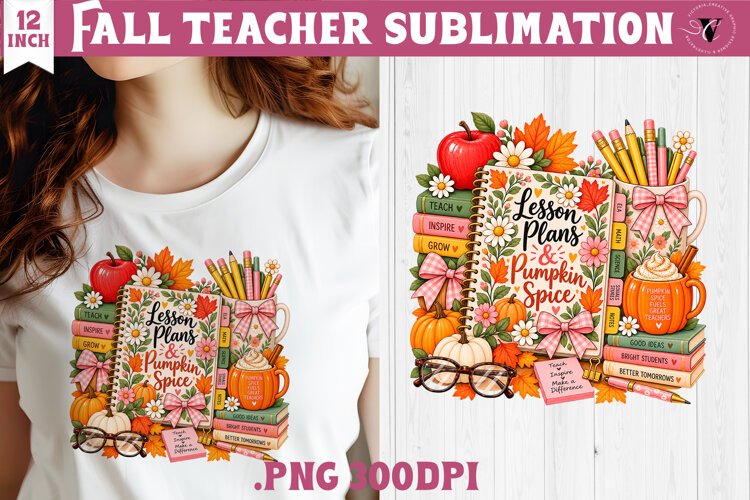 Fall Teacher sublimation | Autumn Teacher Classroom design example image 1