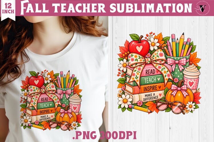 Fall Teacher sublimation | Autumn Teacher Classroom design example image 1