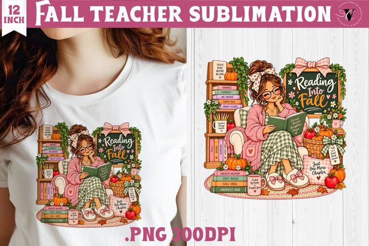 Fall Teacher sublimation | Autumn Teacher Classroom design example image 1