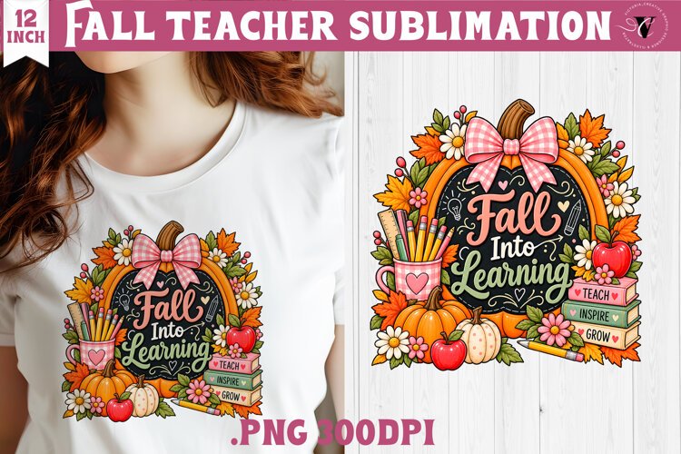 Fall Teacher sublimation | Autumn Teacher Classroom design example image 1