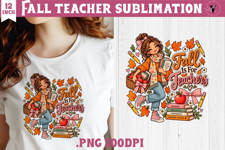 Fall Teacher sublimation | Autumn Teacher Classroom design example image 1