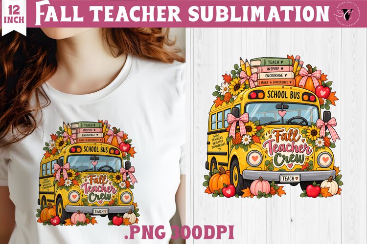 Fall Teacher sublimation | Autumn Teacher Classroom design example image 1
