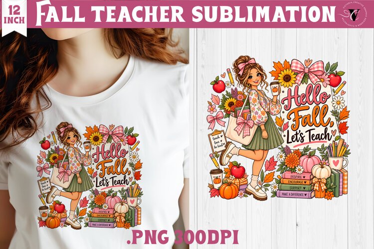 Fall Teacher sublimation | Autumn Teacher Classroom design example image 1