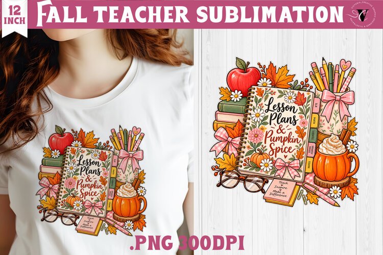 Fall Teacher sublimation | Autumn Teacher Classroom design example image 1