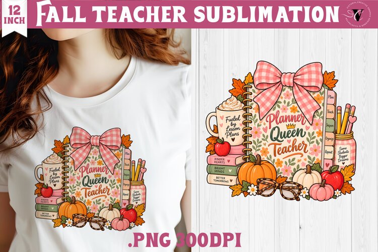 Fall Teacher sublimation | Autumn Teacher Classroom design example image 1