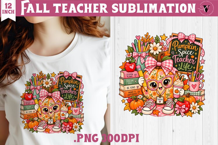 Fall Teacher sublimation | Autumn Teacher Classroom design example image 1