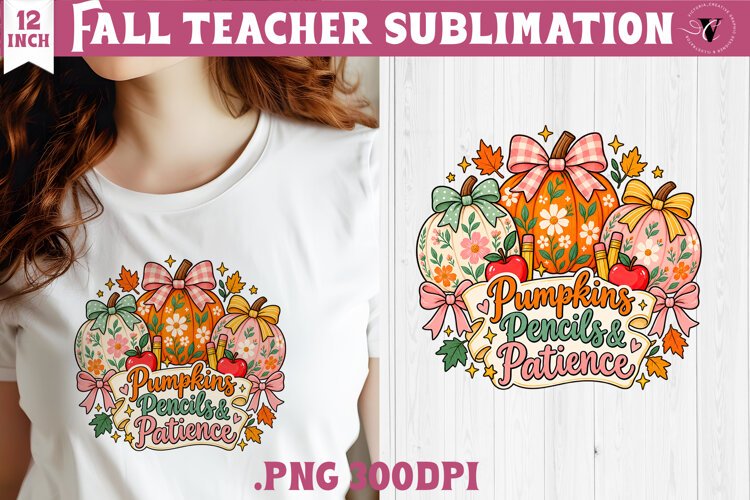 Fall Teacher sublimation | Autumn Teacher Classroom design example image 1