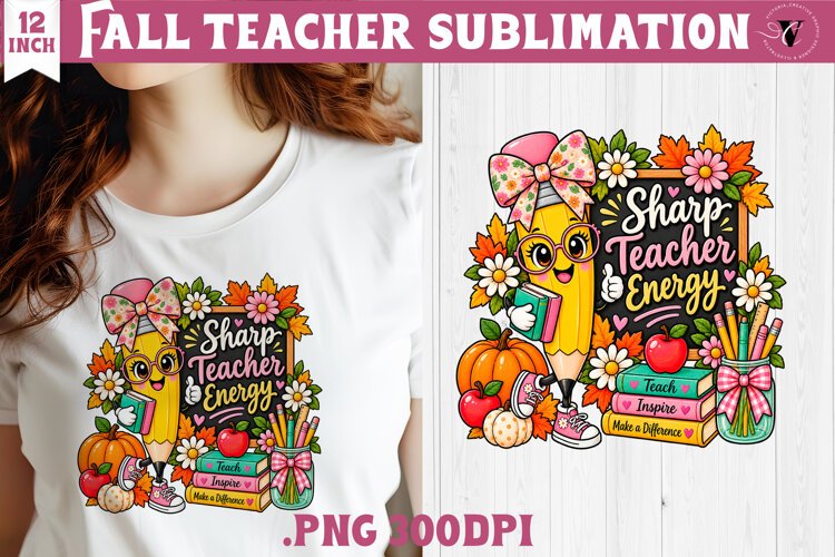 Fall Teacher sublimation | Autumn Teacher Classroom design example image 1