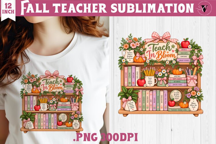 Fall Teacher sublimation | Autumn Teacher Classroom design example image 1