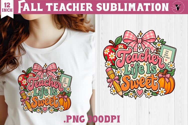 Fall Teacher sublimation | Autumn Teacher Classroom design example image 1