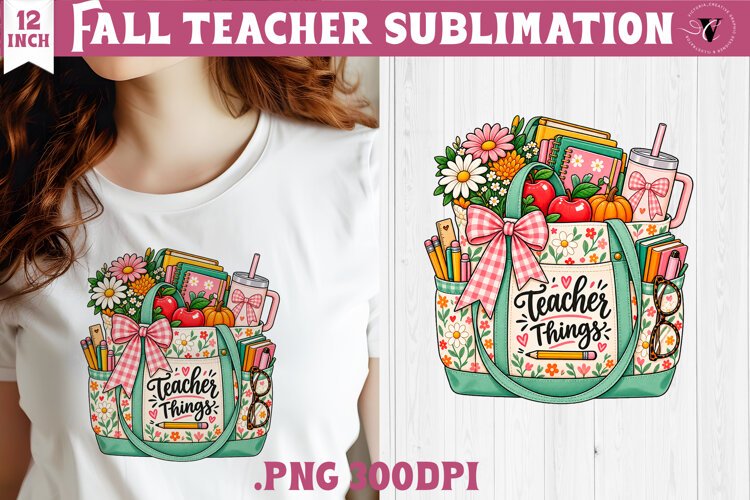Fall Teacher sublimation | Autumn Teacher Classroom design example image 1