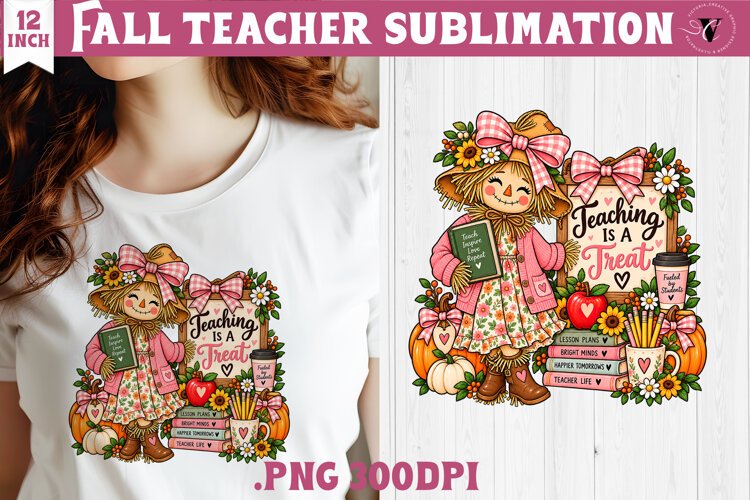 Fall Teacher sublimation | Autumn Teacher Classroom design example image 1