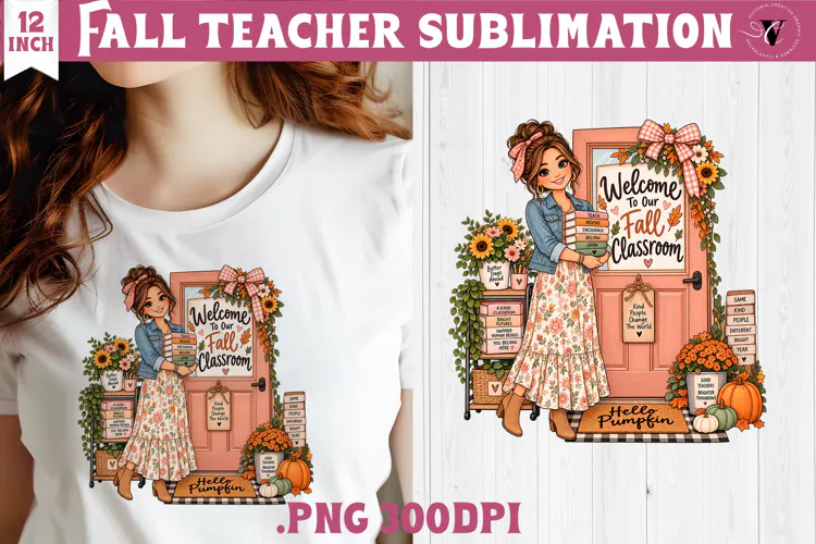 Fall Teacher sublimation | Autumn Teacher Classroom design
