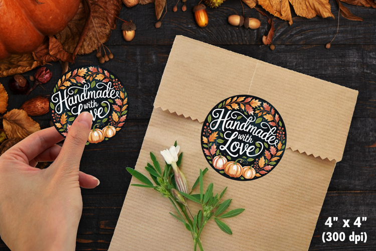 Fall Autumn Thank You Sticker SVG PNG