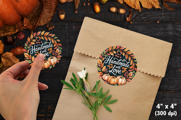 Fall Autumn Thank You Sticker SVG PNG